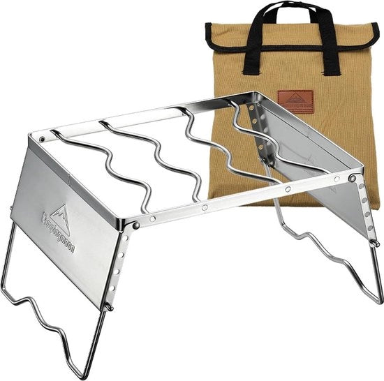 Griglia da Campeggio Vouwgrill in Acciaio Inossidabile 304 Vouwgrill Fornello Ventola Eterea Open Grill Griglia Esterna con Tasca Portatile