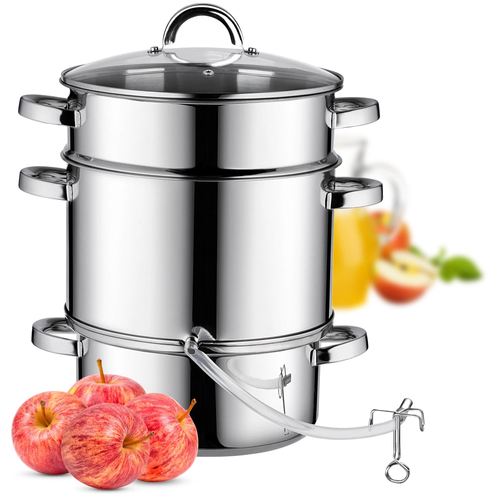 KADAX Spremiagrumi da 8 litri in acciaio inox, a vapore, a induzione e a gas, 3 in 1, grande