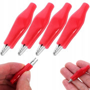 Pinze a Coccodrillo Isolate Rosse 35mm – Set di 4 | Alta Qualità, Isolamento Sicuro, Facile da Usare
