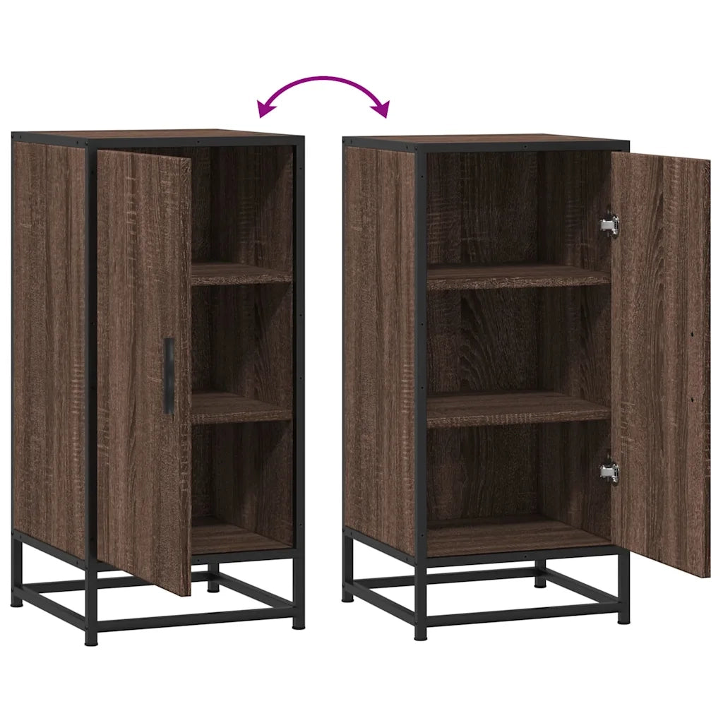 Credenza-Buffet-Armadio da cucina Rovere Marrone 35,5x35x76 cm in Truciolato e Metallo 381905