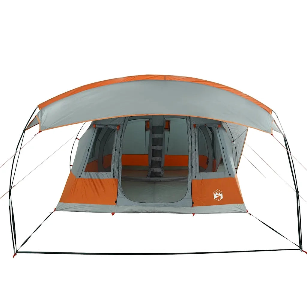 Tenda da Campeggio a Tunnel per 5 Persone-Tenda per Escursionismo Grigio e Arancione 958152