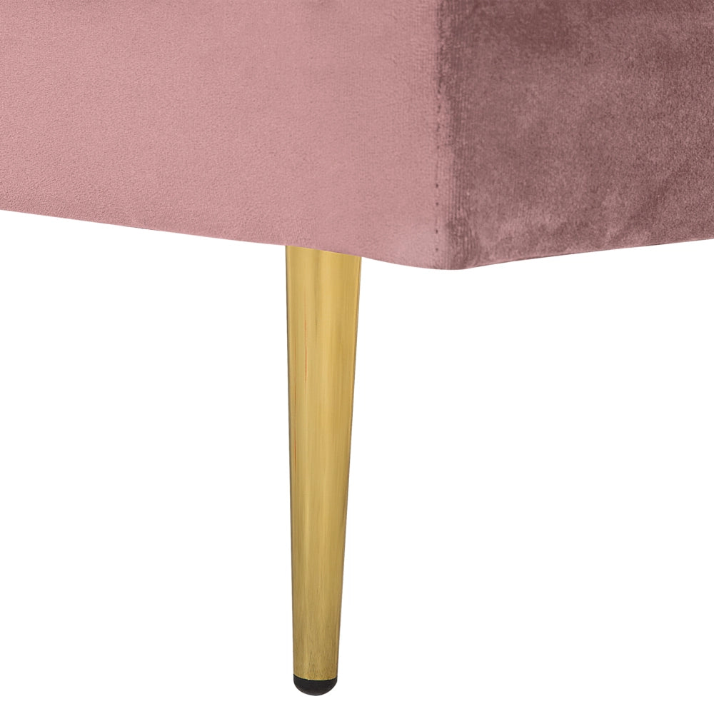 Chaise longue Velluto Rosa Imbottito versione destra Orientamento Gambe In Metallo Cuscino  Design Moderno