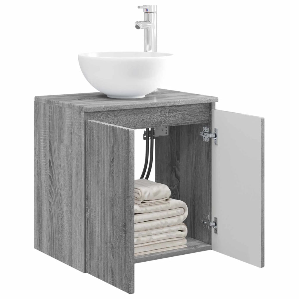 Mobile Lavabo da Parete Sonoma grigio 49,5 x 35 x 63 cm 890388