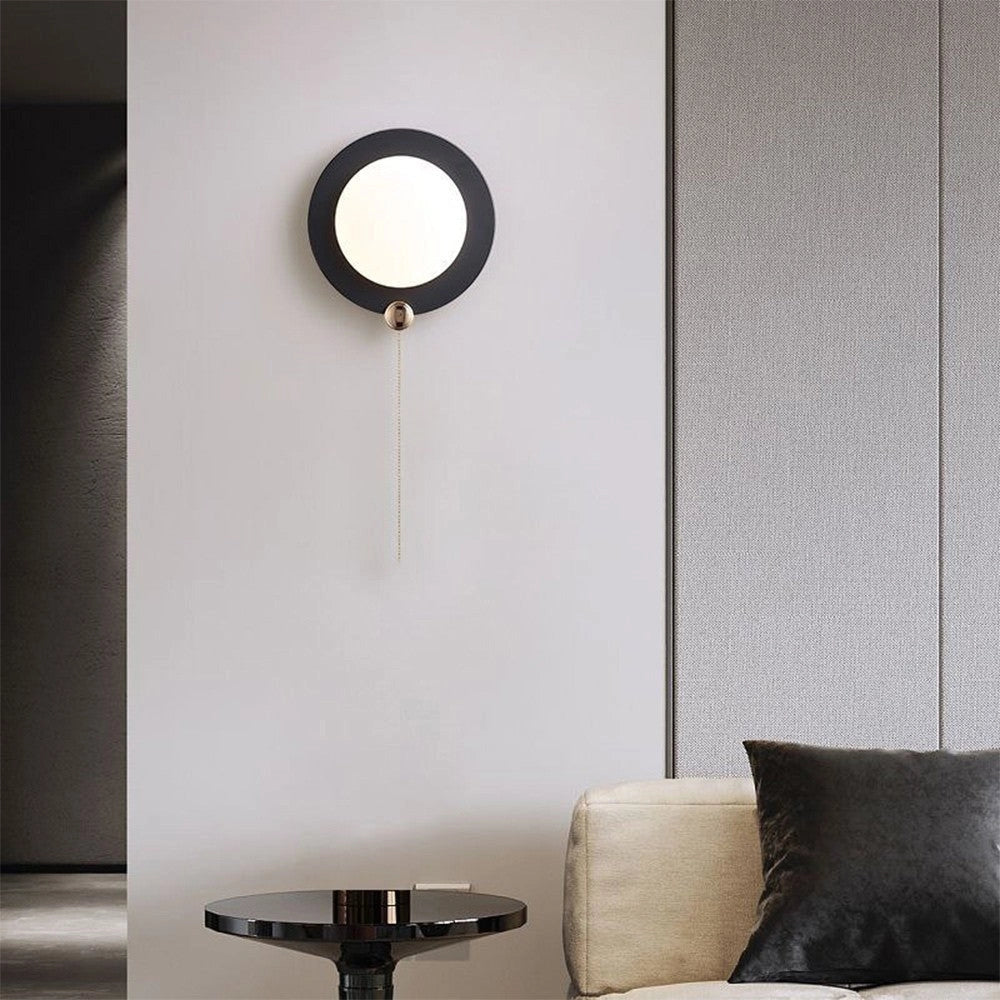 Applique LED da interno moderna 10W 550lm con catenella oro – Lampada da parete rotonda design minimal, luce calda naturale fredda CCT switch 220V