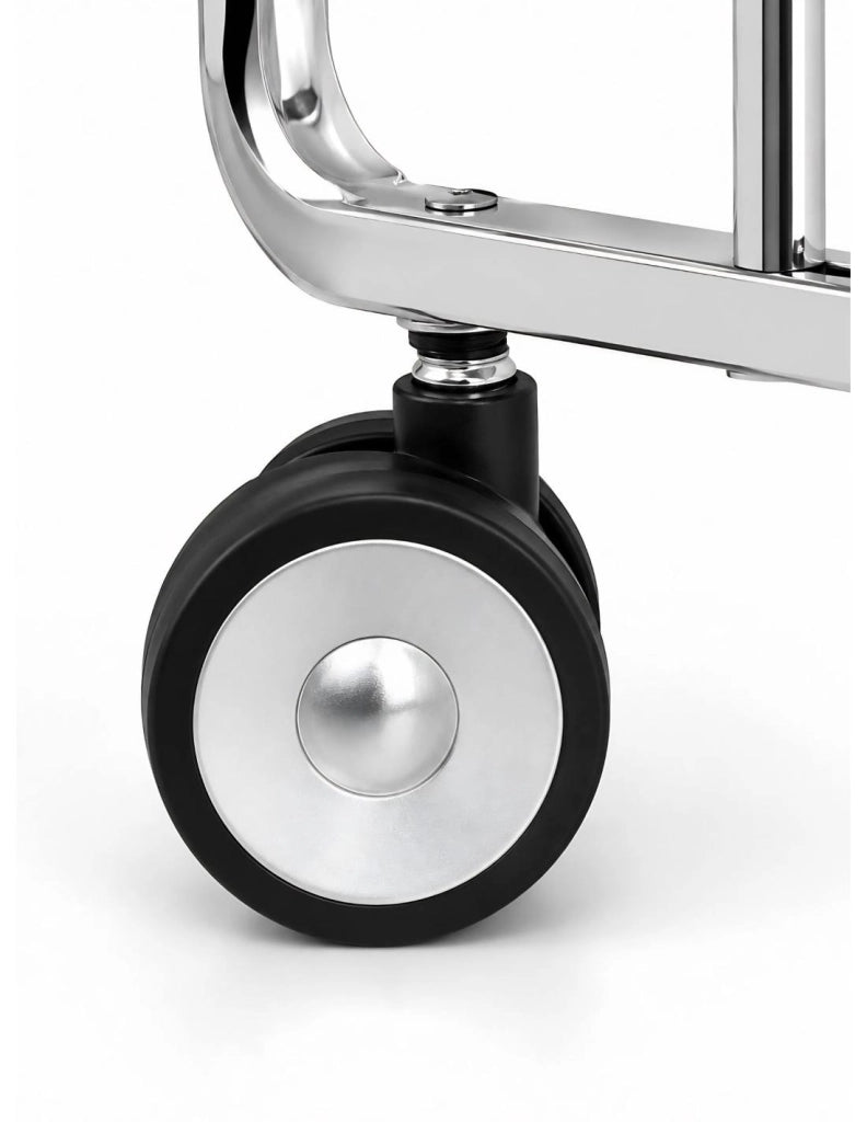 Carrello pieghevole da cucina BAUHAUS, 2 vassoi. Struttura cromata