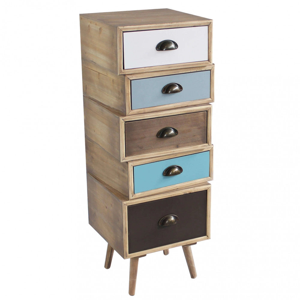 Cassettiera Colorado 40x36,5x99 h cm in Legno Multicolor