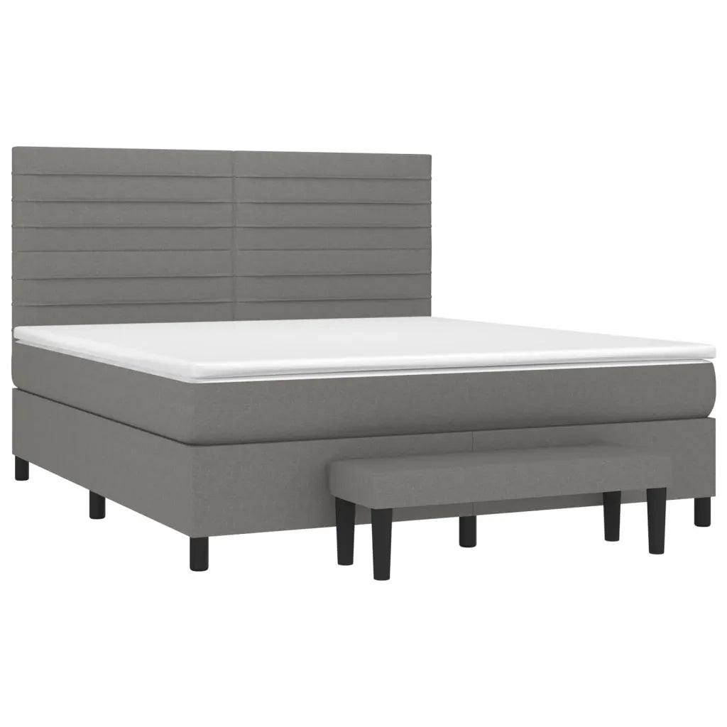 Giroletto a Molle con Materasso Grigio Scuro 180x200 cm Tessuto 3136694