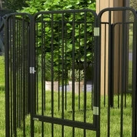 Recinto per Cani a 6 Pannelli Modulabili da Interno ed Esterno, in Acciaio, 164x83x80 cm, Nero