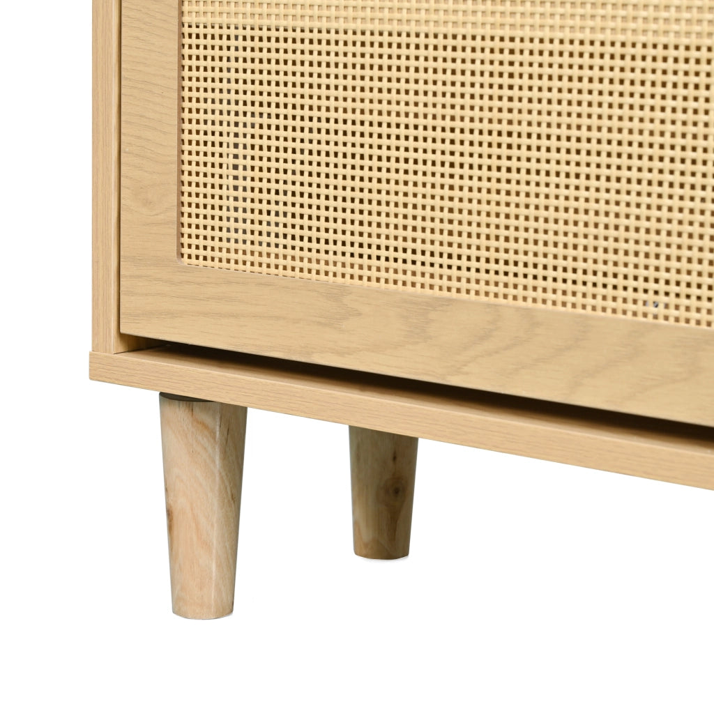 Cassettiera 120x40x76.5 cm con 6 cassetti e maniglie in metallo; in truciolato e legno