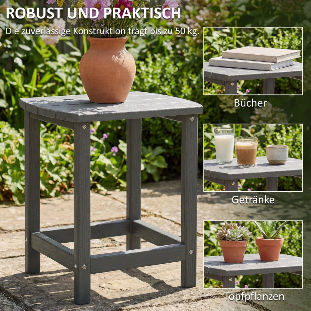 Tavolo da giardino in HDPE ¨C zephmum ¨C Grigio 48x37x46 cm