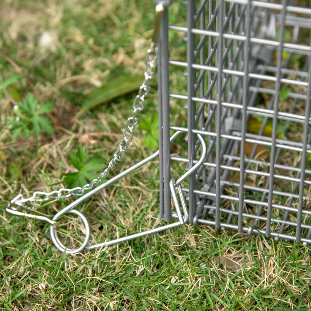 Trappola per Animali Vivi 66x24x30,5 cm in Acciaio Argento