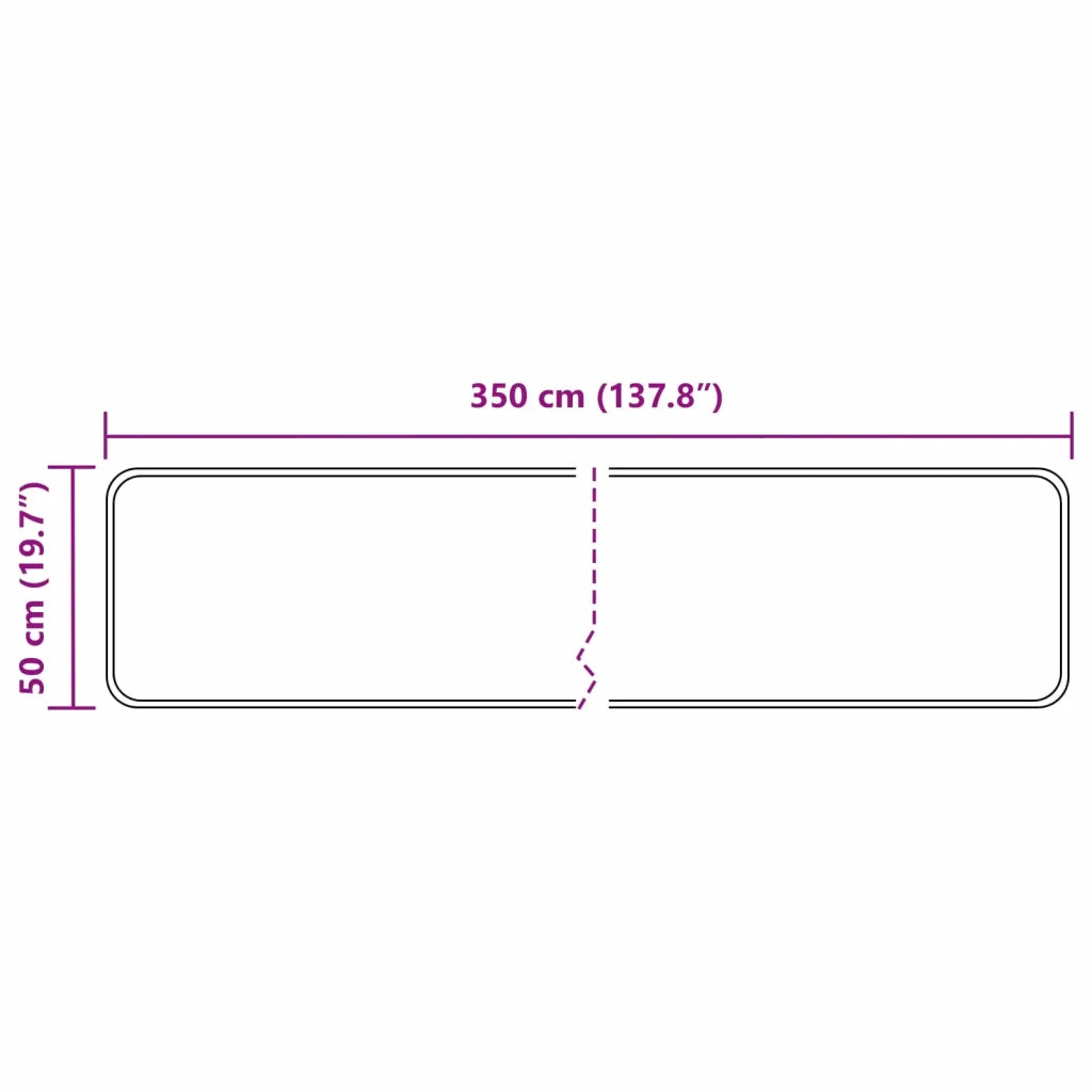 Runner Tappeto MARSA Nero 50 x 350 cm Poliestere e PVC