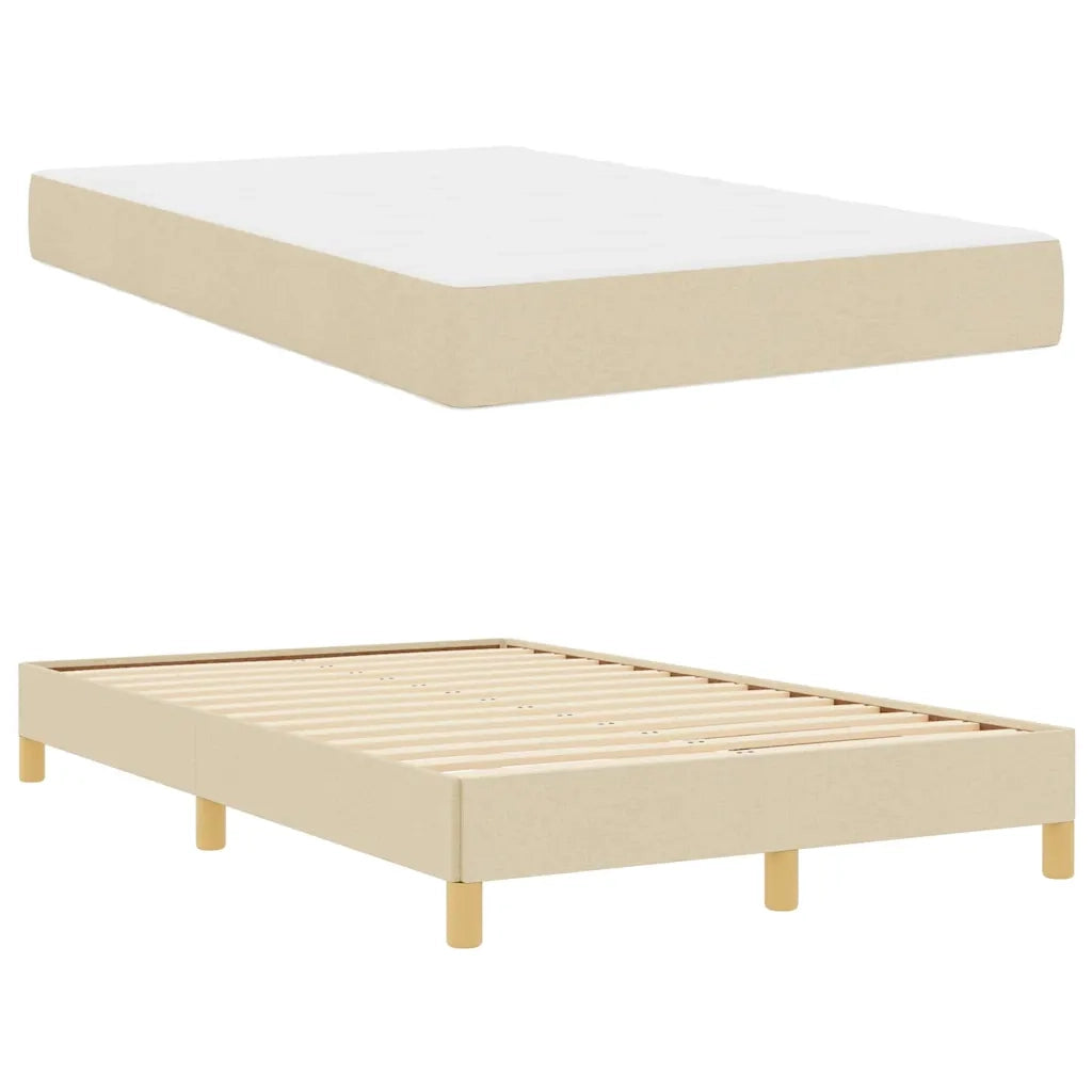 vidaXL Letto a molle Crema e Marrone 120 x 200 cm
