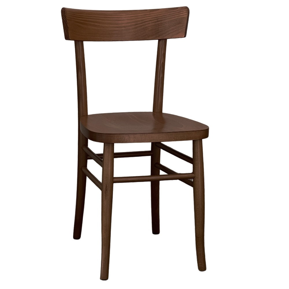 Sedia sala da pranzo in legno noce scuro stile milano