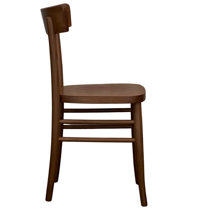 Sedia sala da pranzo in legno noce scuro stile milano