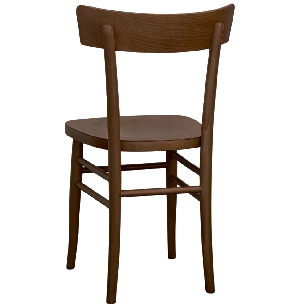 Sedia sala da pranzo in legno noce scuro stile milano