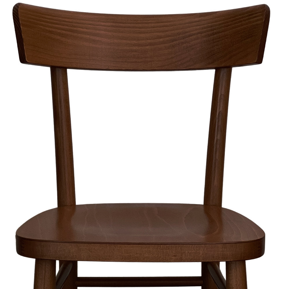 Sedia sala da pranzo in legno noce scuro stile milano