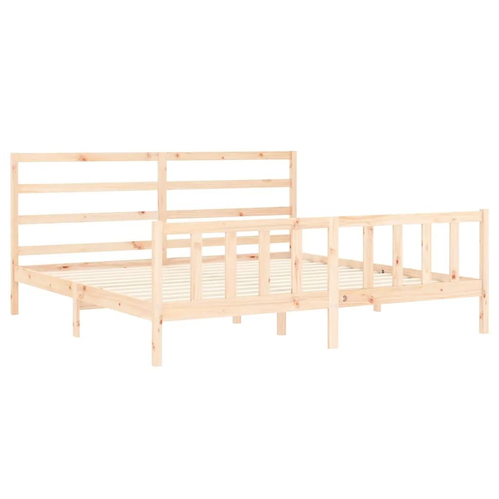 Giroletto senza Materasso-Struttura Letto 200x200 cm in Legno Massello di Pino 916440
