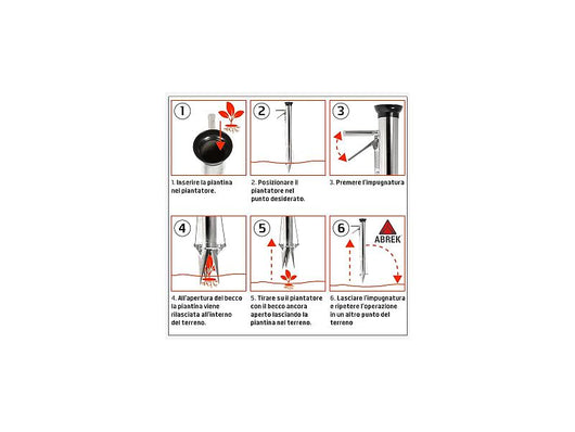 Piantatore manuale 2 bocche Abrek trapiantatore rapido per piantine e bulbi