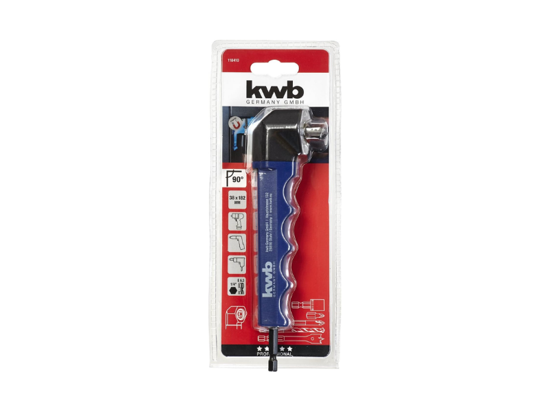 Testa angolare per trapano e punte a 90Acirc;° con attacco 1/4 e magneti KWB