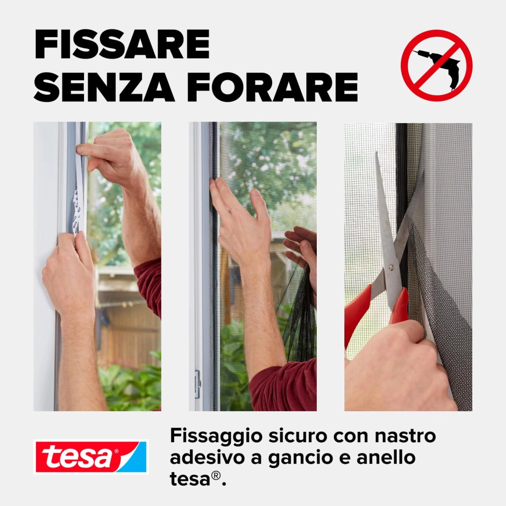 Zanzariera per Finestre Attacca & Stacca Insect Stop Tesa 1,3 Colore Bianco