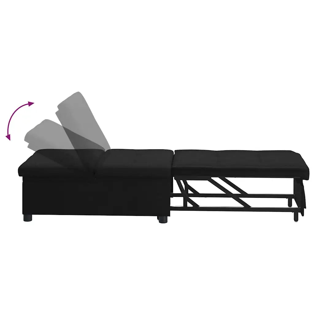 vidaXL Divano letto Nero 194 x 67 x 37 cm Tessuto