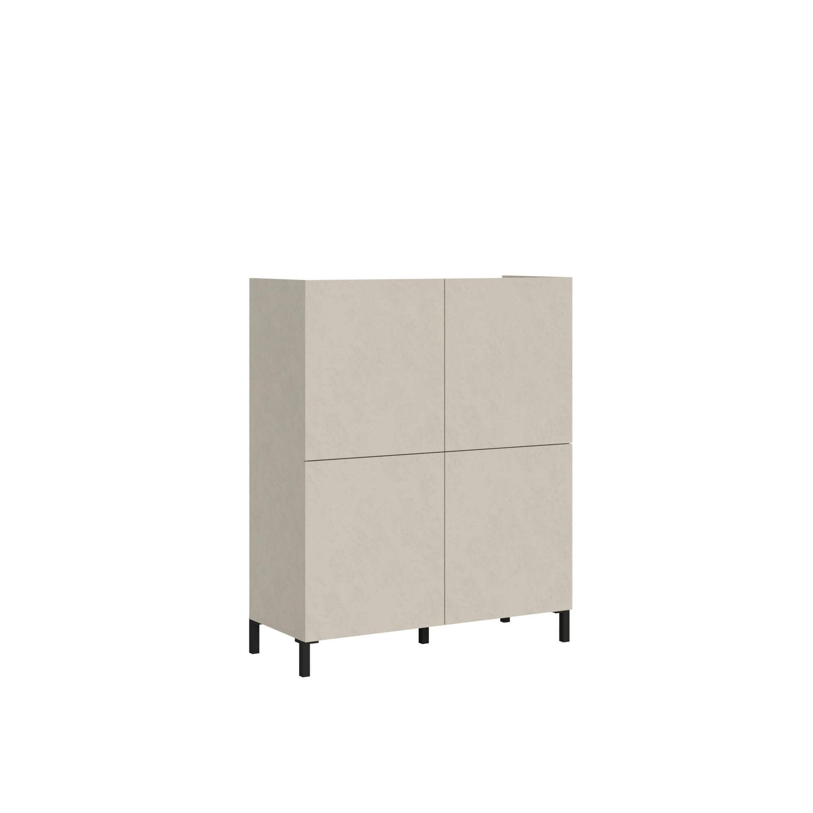 Credenza alta 4 ante 90x35x110 cm - SOLARIA Colore: Cashmere, Dimensioni: L.90 P.35 H.110 cm