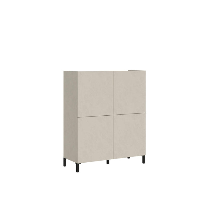 Credenza alta 4 ante 90x35x110 cm - SOLARIA Colore: Cashmere, Dimensioni: L.90 P.35 H.110 cm