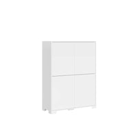 Credenza alta 4 ante 90x35x120 cm - LUMINA Colore: Bianco Lucido, Dimensioni: L.90 P.35 H.120 cm