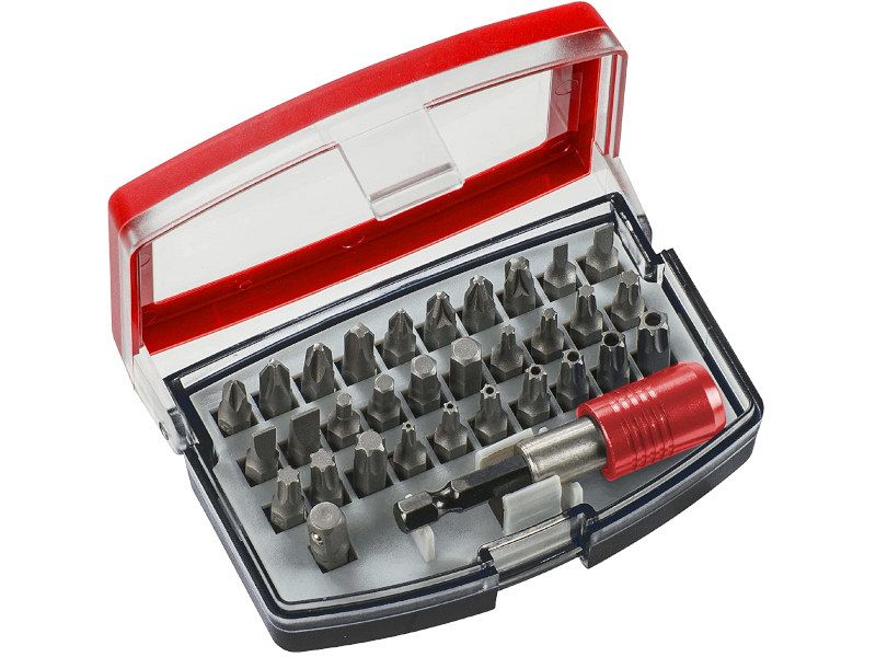 Scatola punte KWB 32 pezzi acciaio cromo vanadio con bit e porta bit magnetico