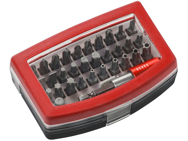 Scatola punte KWB 32 pezzi acciaio cromo vanadio con bit e porta bit magnetico