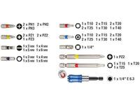 Set 42 punte per trapano KWB con cricchetto e portainserti magnetico