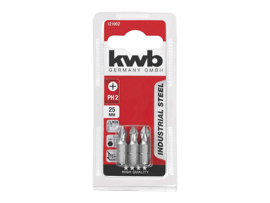 Inserto a croce PH 2 acciaio KWB confezione da 3 pezzi 25mm