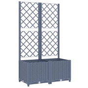 Fioriera rialzata per piante fiori terrazza giardino con traliccio 80 x 40 x 136 cm PP grigio 02_0038306