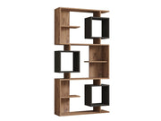 Libreria in legno "Icardi" - 90 x 24 x 171 cm - Pino atlantico antracite
