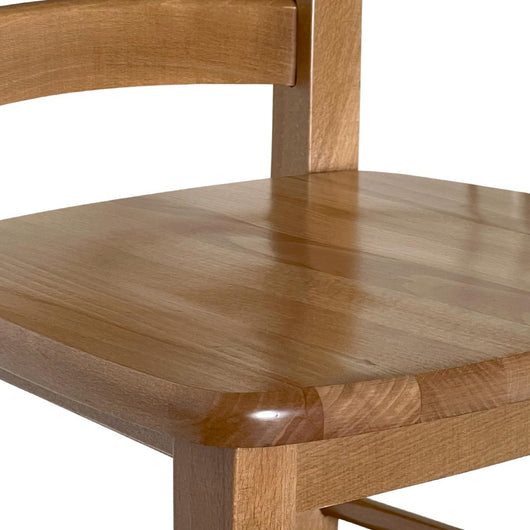 Sgabello alto da bar in legno noce chiaro h 80 cm con seduta in massello