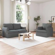 Set di divani 2 pcs Grigio scuro 144 x 80 x 85 cm Tessuto