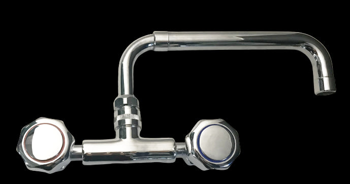 Rubinetto cucina lavanderia universale, attacchi girevoli, canna girevole ed allungabile