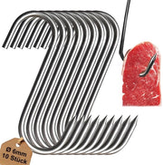 Set di Spiedini per Carne da 10 pezzi - Acciaio Inossidabile - Spiedini a S - Attrezzatura da Macellaio Professionale - Sostenibile fino a 50 kg - Ideale per la Ristorazione - Spiedini per la Griglia