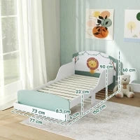 Letto per Bambini 3-8 Anni Basso in Legno con Spazio Contenitore e Sponde Laterali, 150x77x60 cm, Verde