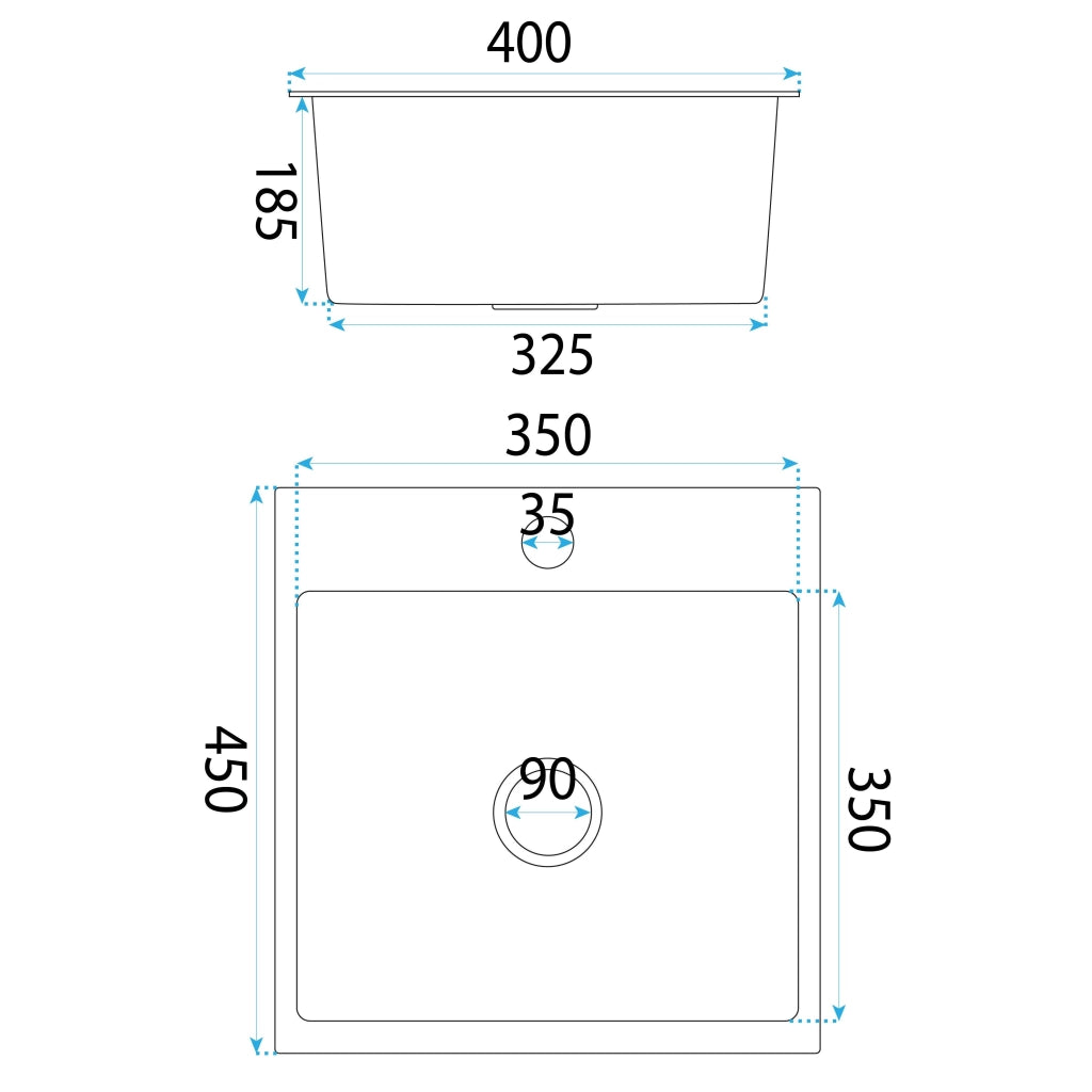 Lavello In Acciaio Leo 40 Black senza rubinetto da cucina