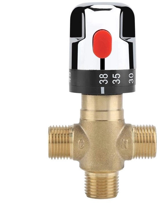Mixer Termostatico - Rubinetto a Termo - Doccia/WC - Interruttore di Sicurezza - Facile da Installare - Regolabile la Temperatura