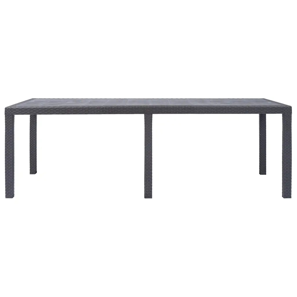 Tavolo da Giardino | Tavolino da esterno Marrone 220x90x72 cm Plastica Stile Rattan