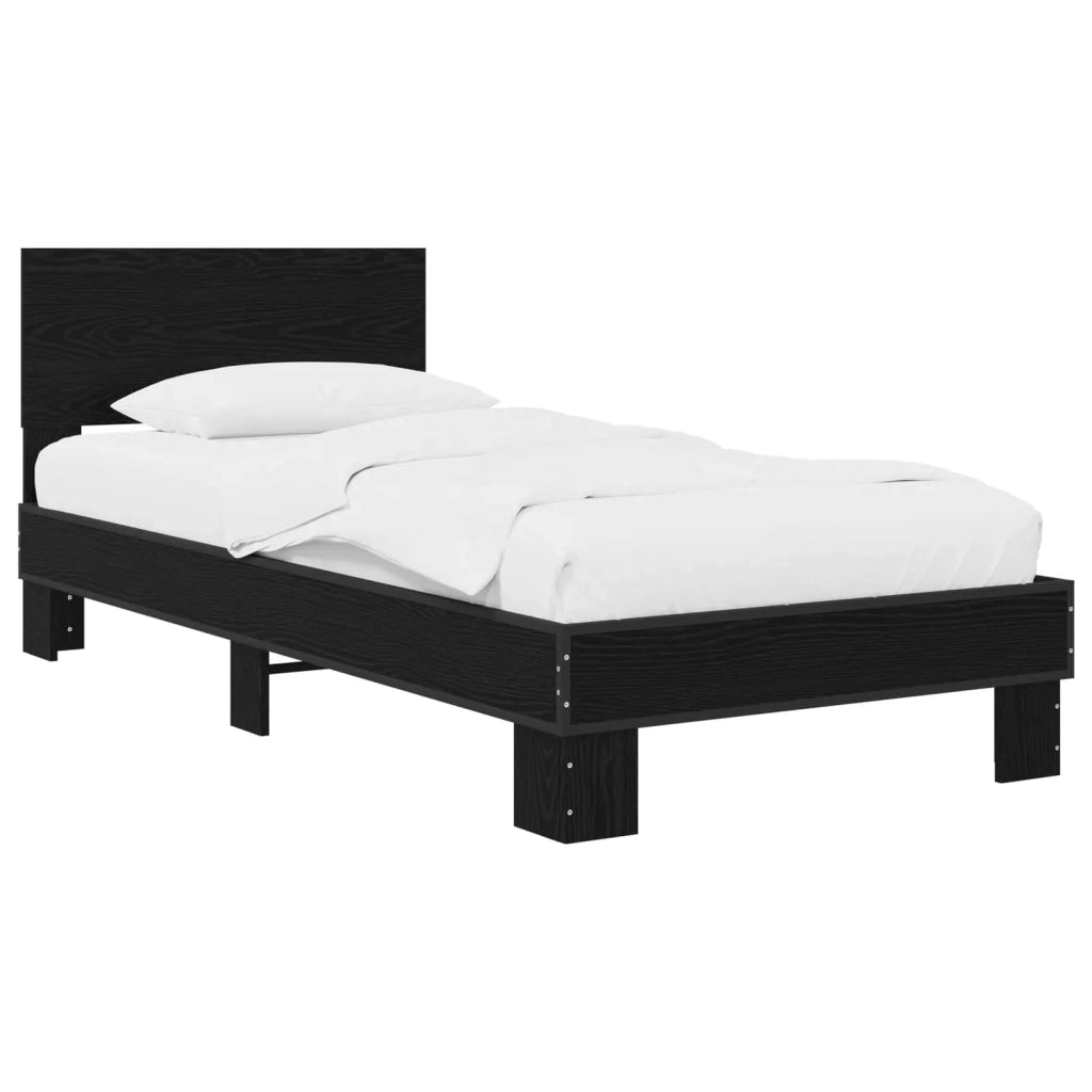 Struttura letto con testata Rovere Nero 80 x 200 cm 8009087