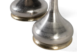 Set di due tavolini con piano circolare in marmo