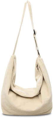 Borsa a Spalla Alta Qualità - Corduroy - Borsa da Comprare - Fermo Spalla Regolabile - Sostenibile - Spazio per l'Uso Giornaliero - Borsa a Mano