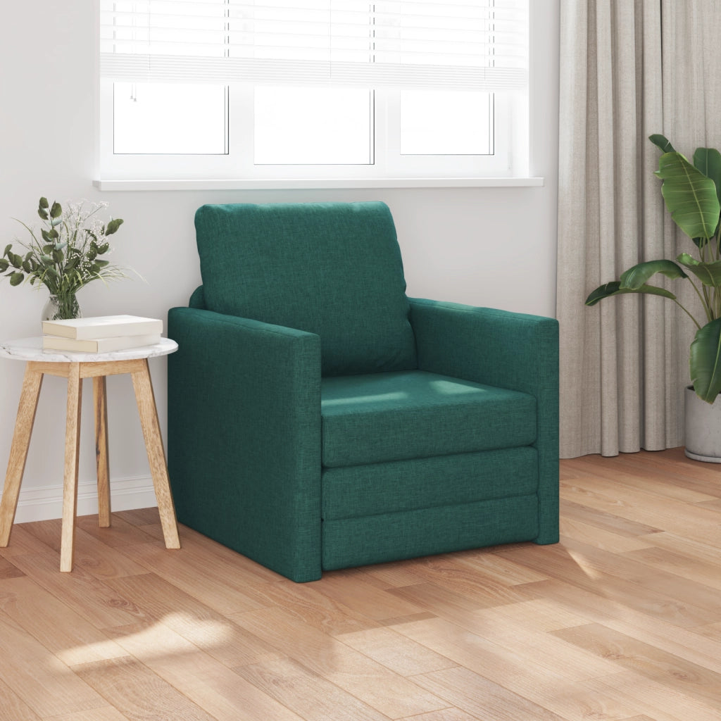 Sofa Letto Floor 2 in 1 Verde Scuro 74x77x81 cm Tessuto