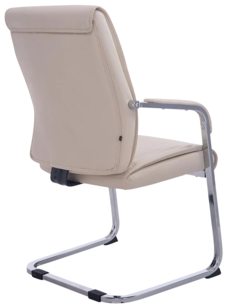 Set di 2 sedie a sbalzo XXL Anubis in similpelle crema