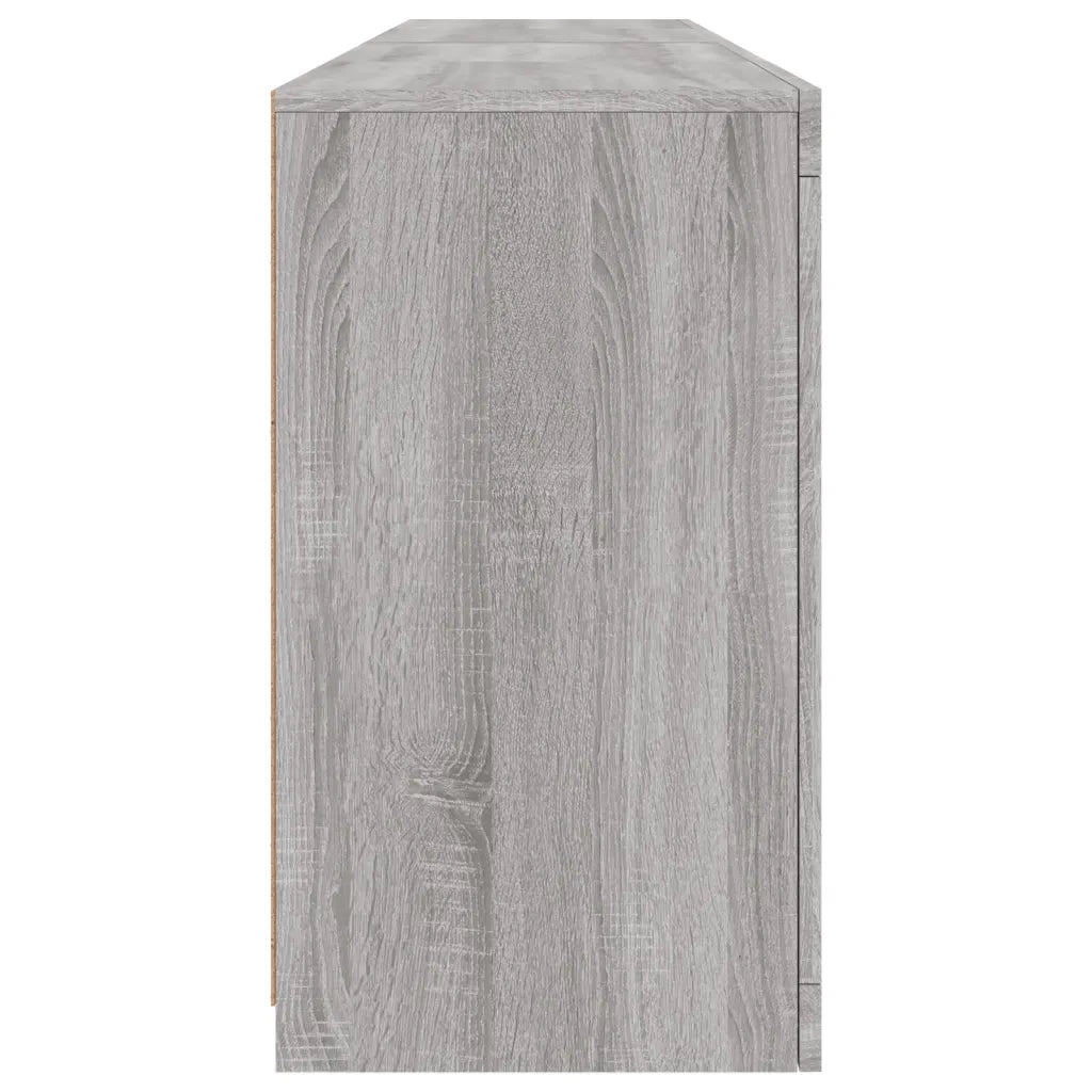 Credenza con Luci LED-Buffet-Armadio da cucina Grigio Sonoma 164x37x67 cm