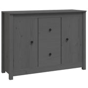 Buffet credenza cassettiera armadio mobile contenitore organizer per cucina soggiorno salotto 100 x 35 x 74 cm legno massello di pino grigio 02_0031764